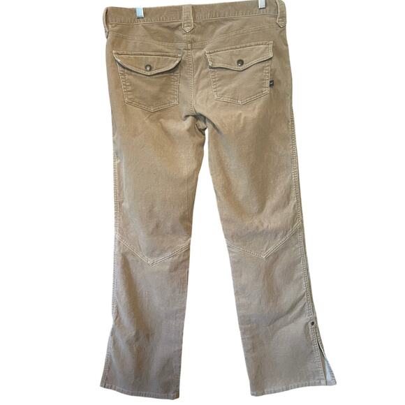 Abercrombie & Fitch Tan Corduroy Slit Leg Pants - Size 8 - Picture 2 of 5
